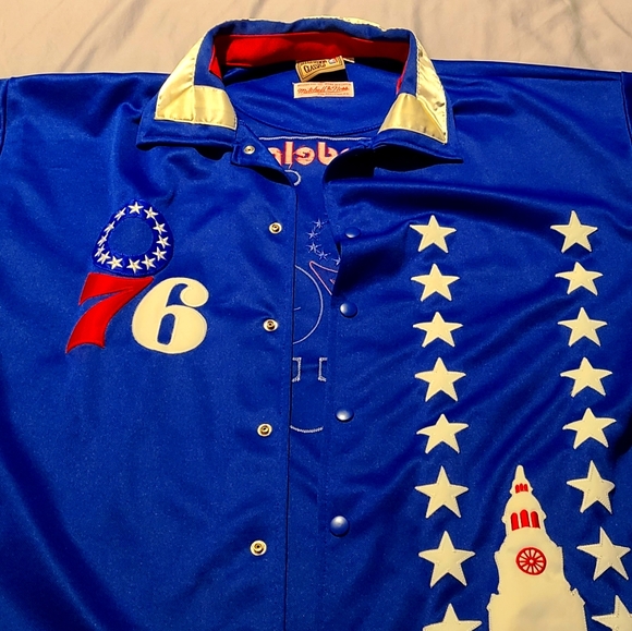 76ers button up jersey